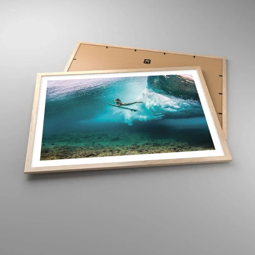 Plagát v ráme zo svetlého duba - Podmorský svet - 70x50 cm