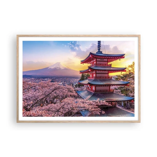 Plagát v ráme zo svetlého duba - Podstata japonského ducha - 100x70 cm