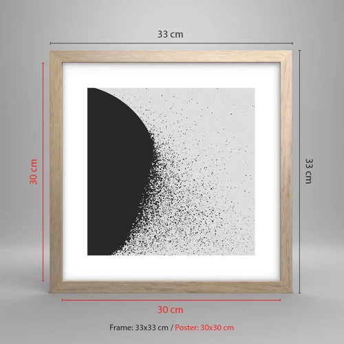 Plagát v ráme zo svetlého duba - Pohyb častíc - 30x30 cm