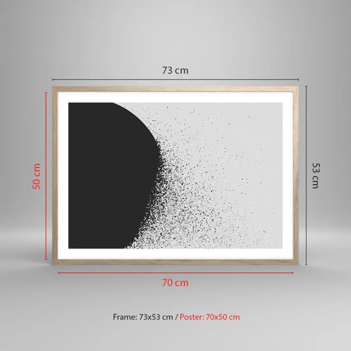 Plagát v ráme zo svetlého duba - Pohyb častíc - 70x50 cm