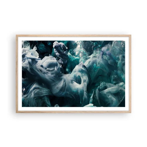 Plagát v ráme zo svetlého duba - Pohyb farby - 91x61 cm