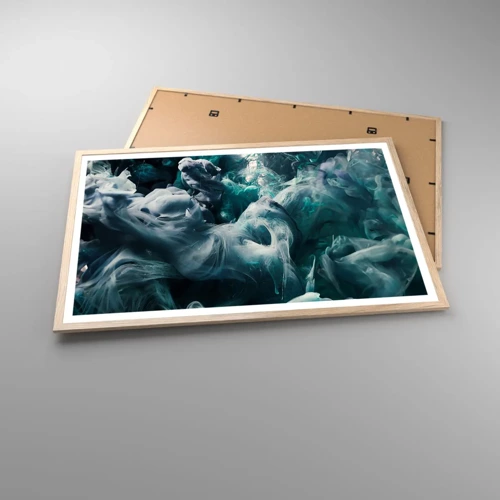 Plagát v ráme zo svetlého duba - Pohyb farby - 91x61 cm