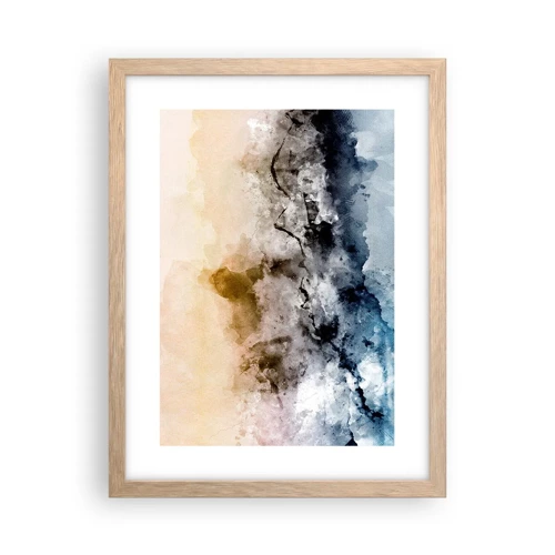 Plagát v ráme zo svetlého duba - Ponorené do mračná hmly - 30x40 cm