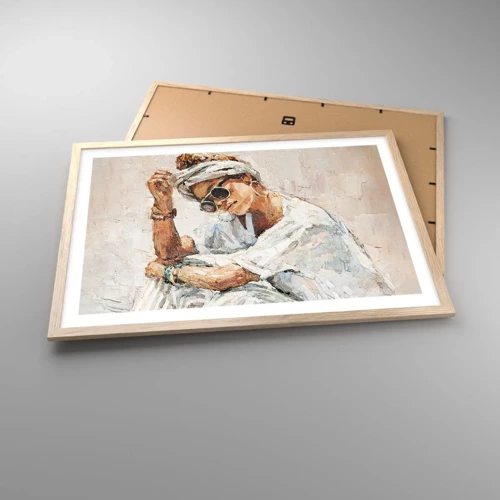 Plagát v ráme zo svetlého duba - Portrét v plnom slnku - 70x50 cm