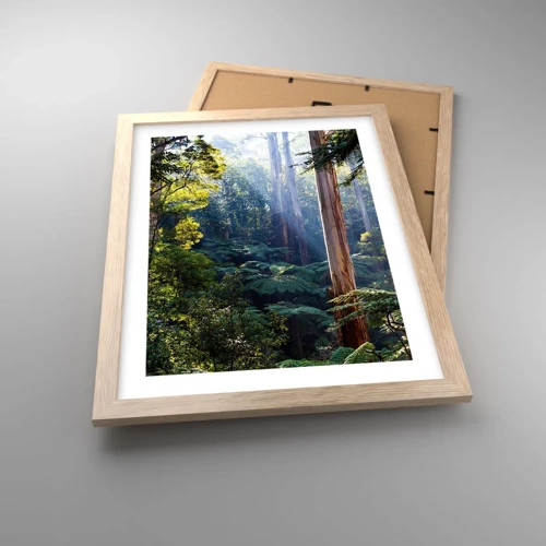 Plagát v ráme zo svetlého duba - Poviedka lesa - 30x40 cm