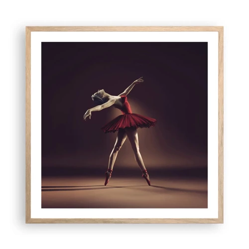 Plagát v ráme zo svetlého duba - Prima balerína - 60x60 cm
