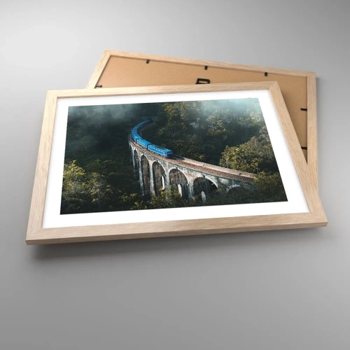 Plagát v ráme zo svetlého duba - Príťažlivosť prírody - 40x30 cm
