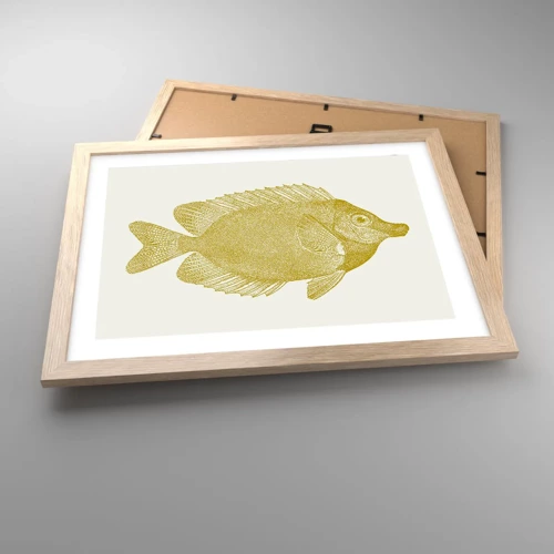 Plagát v ráme zo svetlého duba - Proste ryba - 40x30 cm