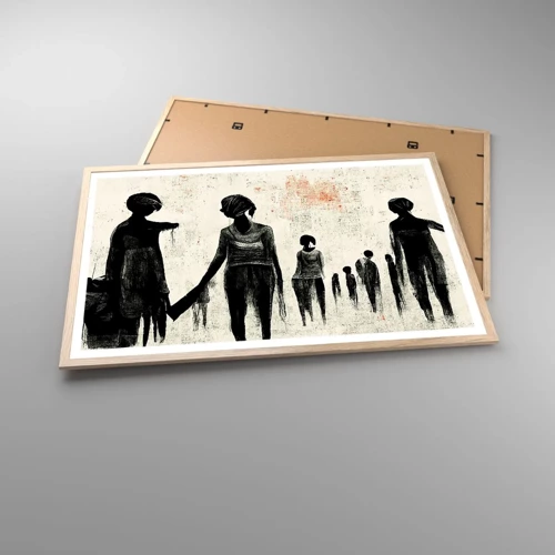 Plagát v ráme zo svetlého duba - Proti samote - 91x61 cm