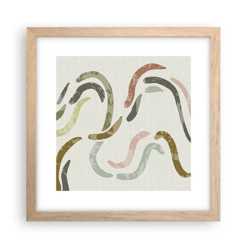 Plagát v ráme zo svetlého duba - Radostný tanec abstrakcie - 30x30 cm