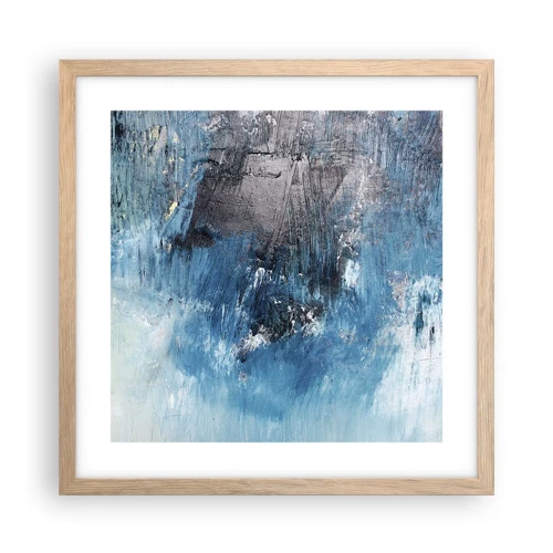 Plagát v ráme zo svetlého duba - Rapsódia v modrom - 40x40 cm