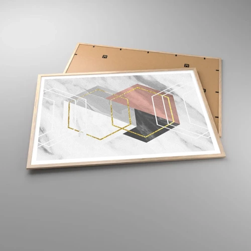 Plagát v ráme zo svetlého duba - Reťazová kompozícia - 100x70 cm