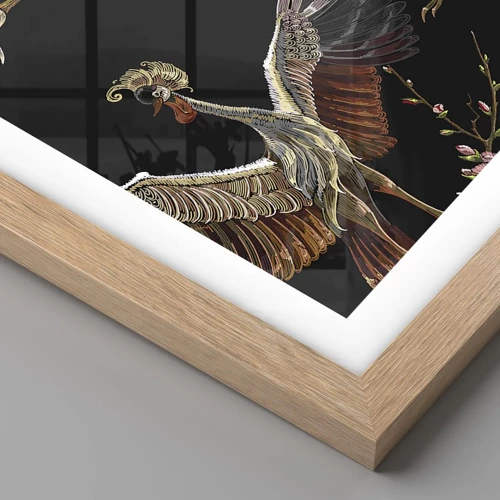 Plagát v ráme zo svetlého duba - Rozprávkový vták - 91x61 cm