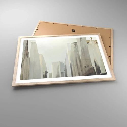 Plagát v ráme zo svetlého duba - Sen o meste - 70x50 cm