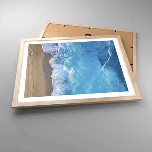 Plagát v ráme zo svetlého duba - Sila modrej - 50x40 cm