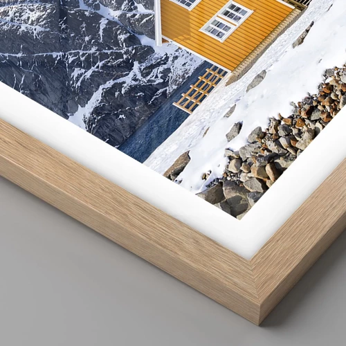 Plagát v ráme zo svetlého duba - Škandinávska dovolenka - 70x50 cm
