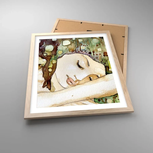 Plagát v ráme zo svetlého duba - Smaragdovo-fialový sen - 40x50 cm