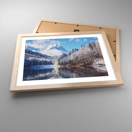 Plagát v ráme zo svetlého duba - Snehová stráž - 40x30 cm