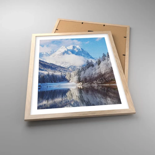 Plagát v ráme zo svetlého duba - Snehová stráž - 40x50 cm
