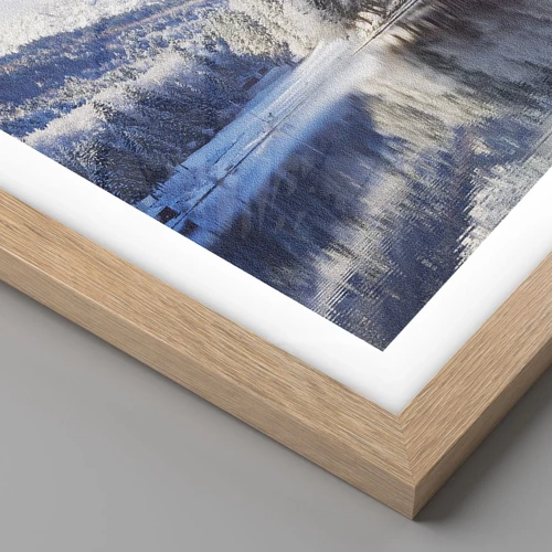 Plagát v ráme zo svetlého duba - Snehová stráž - 40x50 cm