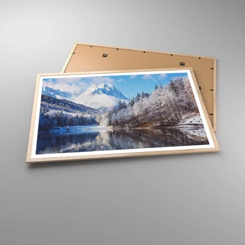Plagát v ráme zo svetlého duba - Snehová stráž - 91x61 cm