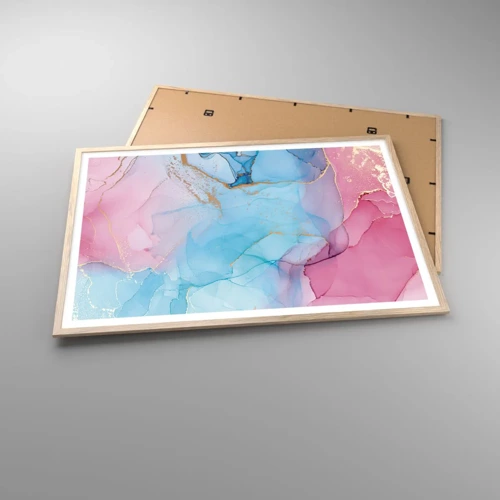 Plagát v ráme zo svetlého duba - Stretávanie a prelínanie - 100x70 cm