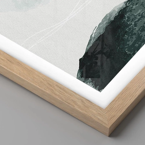 Plagát v ráme zo svetlého duba - Stretnutie s hmlou - 50x70 cm