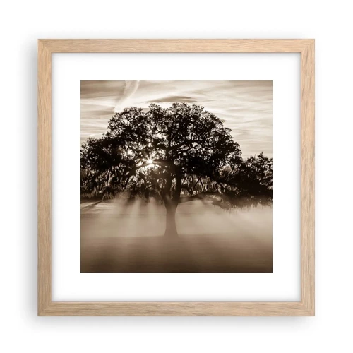 Plagát v ráme zo svetlého duba - Strom správ samotného dobra - 30x30 cm