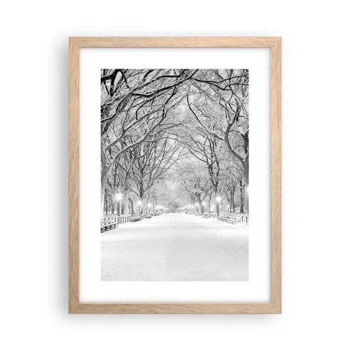Plagát v ráme zo svetlého duba - Štyri ročné obdobia – zima - 30x40 cm