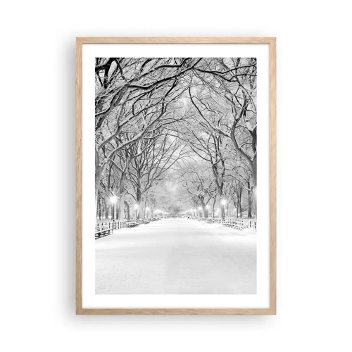 Plagát v ráme zo svetlého duba - Štyri ročné obdobia – zima - 50x70 cm