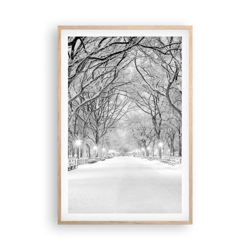 Plagát v ráme zo svetlého duba - Štyri ročné obdobia – zima - 61x91 cm