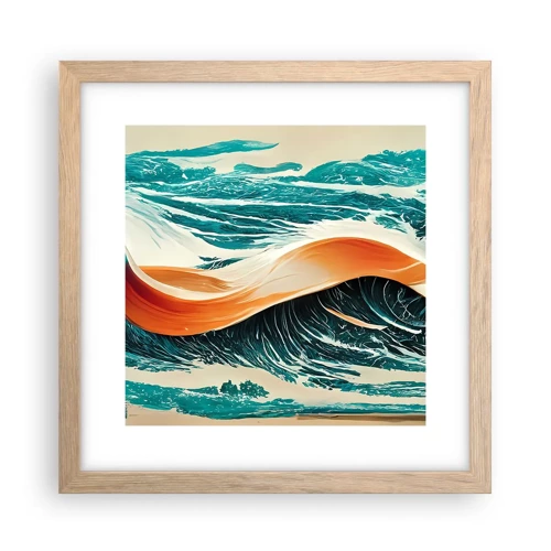 Plagát v ráme zo svetlého duba - Surferov sen - 30x30 cm