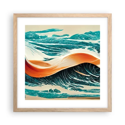 Plagát v ráme zo svetlého duba - Surferov sen - 40x40 cm