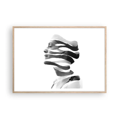 Plagát v ráme zo svetlého duba - Surrealistický portrét - 100x70 cm