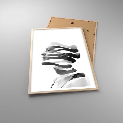 Plagát v ráme zo svetlého duba - Surrealistický portrét - 61x91 cm