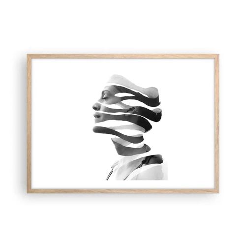 Plagát v ráme zo svetlého duba - Surrealistický portrét - 70x50 cm