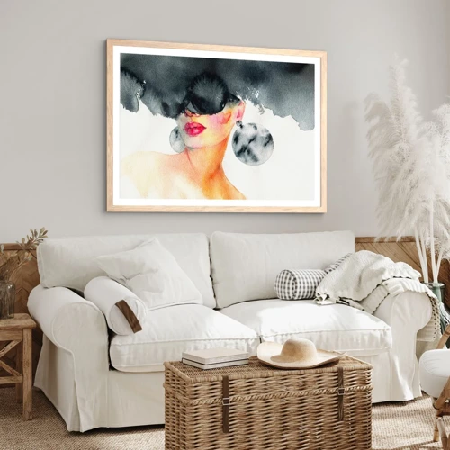 Plagát v ráme zo svetlého duba - Tajomstvo elegancie - 70x50 cm