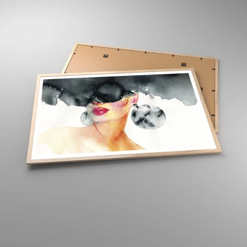 Plagát v ráme zo svetlého duba - Tajomstvo elegancie - 91x61 cm