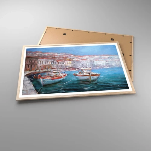 Plagát v ráme zo svetlého duba - Taliansky záliv - 91x61 cm