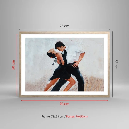 Plagát v ráme zo svetlého duba - Tango mojich túžob a snov - 70x50 cm