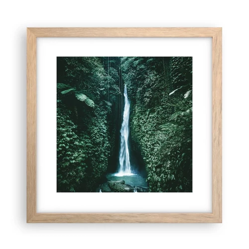 Plagát v ráme zo svetlého duba - Tropický prameň - 30x30 cm