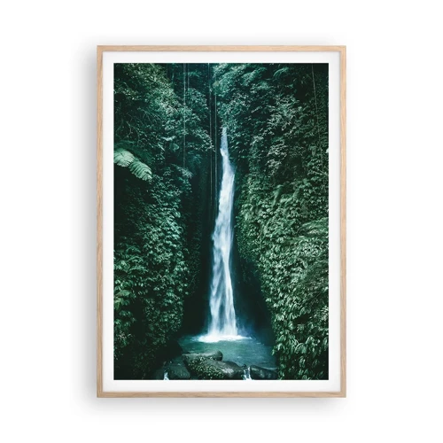 Plagát v ráme zo svetlého duba - Tropický prameň - 70x100 cm
