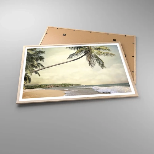 Plagát v ráme zo svetlého duba - Tropický sen - 100x70 cm