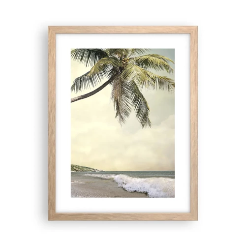 Plagát v ráme zo svetlého duba - Tropický sen - 30x40 cm