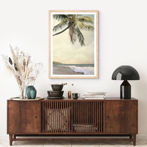 Plagát v ráme zo svetlého duba - Tropický sen - 30x40 cm