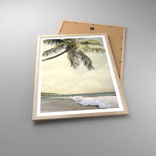Plagát v ráme zo svetlého duba - Tropický sen - 50x70 cm