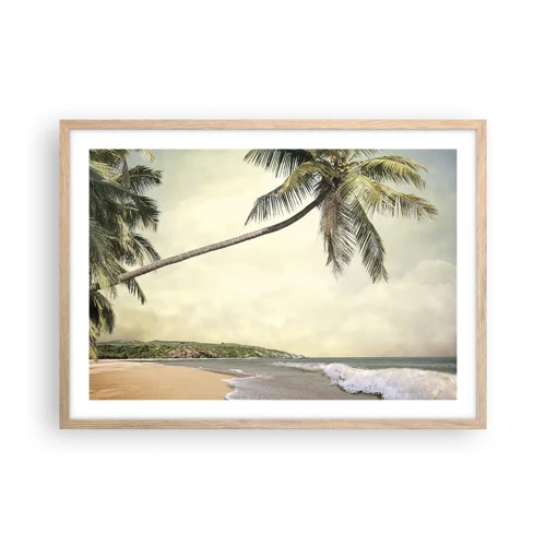Plagát v ráme zo svetlého duba - Tropický sen - 70x50 cm