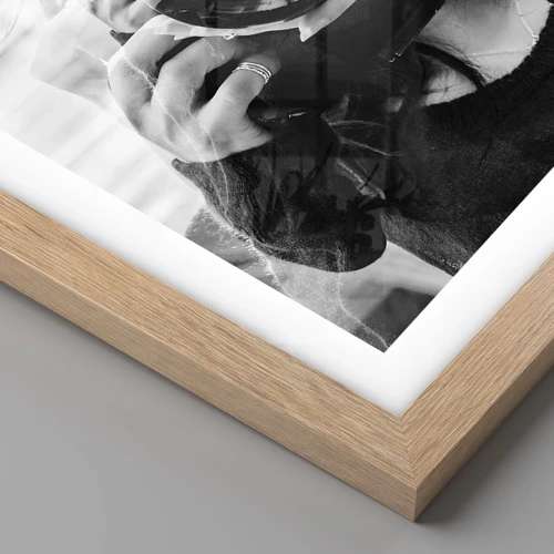 Plagát v ráme zo svetlého duba - Tvorca a materiál - 30x30 cm