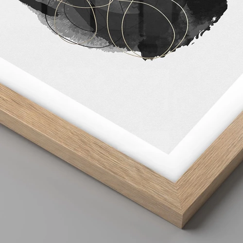 Plagát v ráme zo svetlého duba - Upletené z čiernej - 70x100 cm