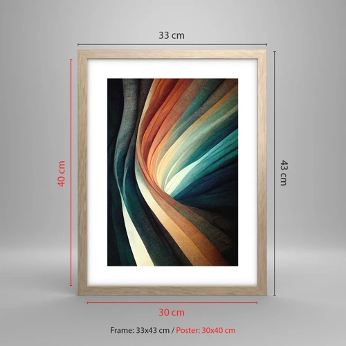 Plagát v ráme zo svetlého duba - Utkané z farieb - 30x40 cm